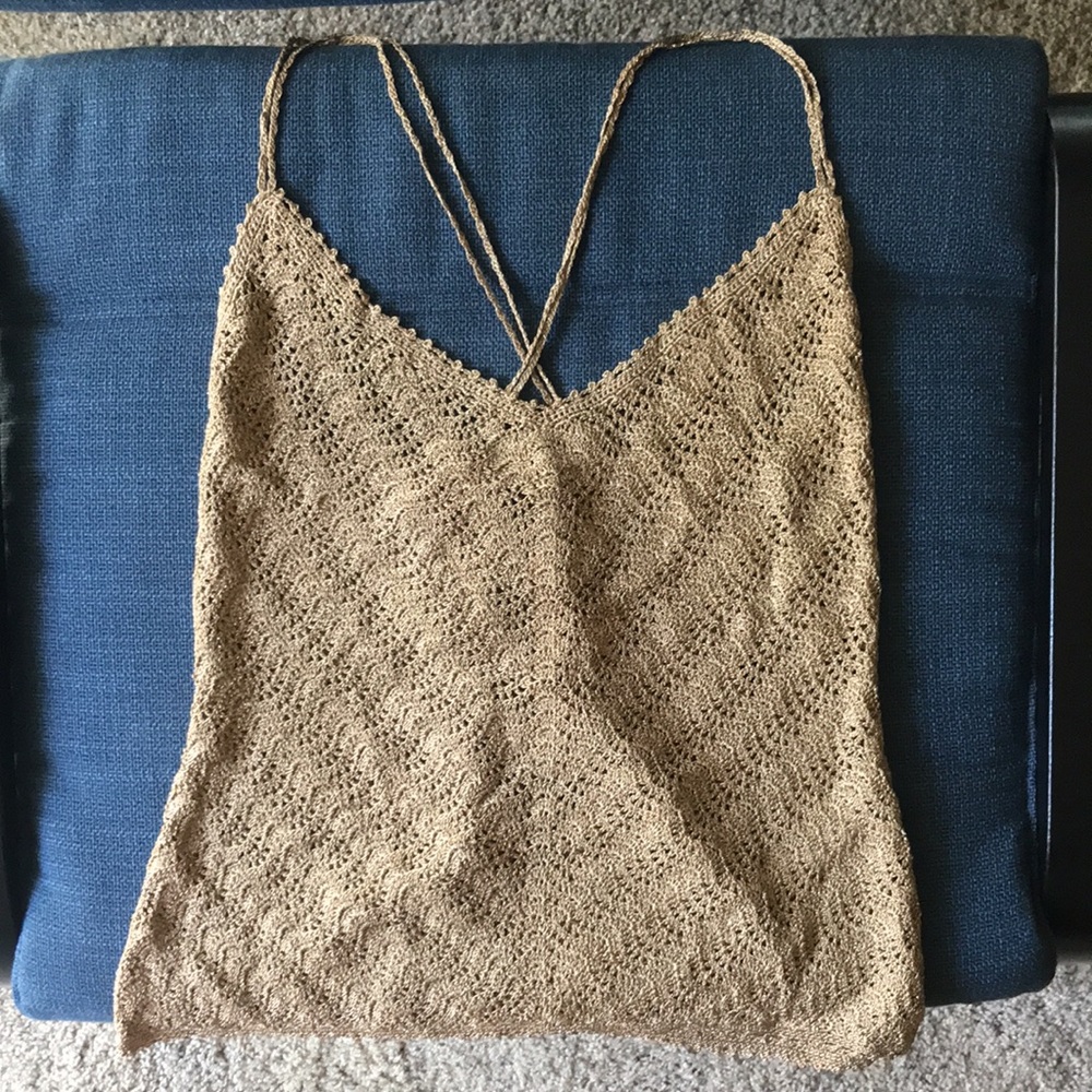 J. Crew NWOT Gold Cross-Backed Knit